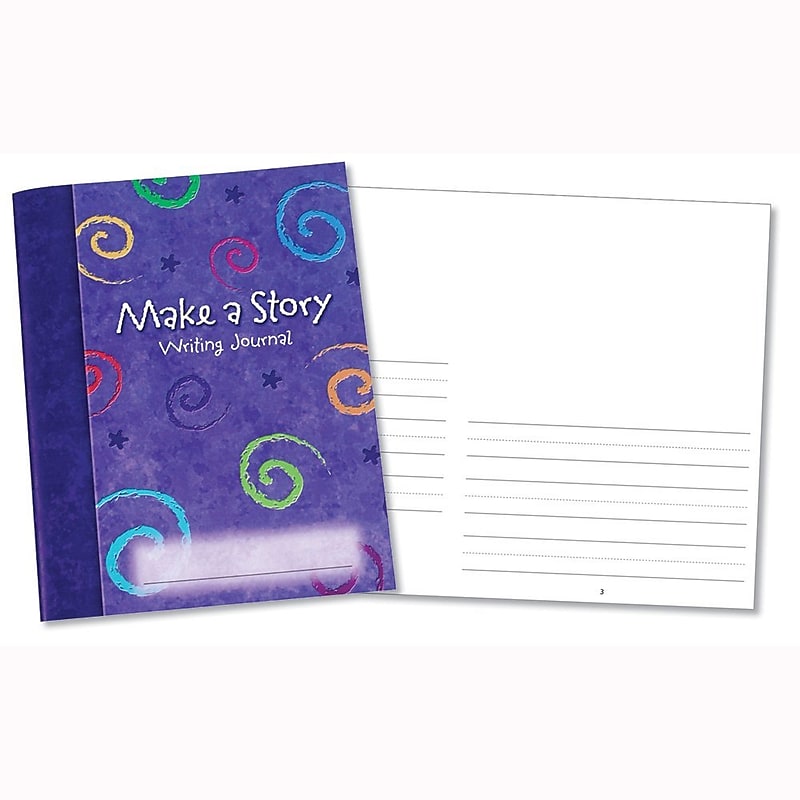 Learning Resources Make a Story Writing Hardcover Journal, 7" x 9", Purple, 10/Set (LER3469) image 1
