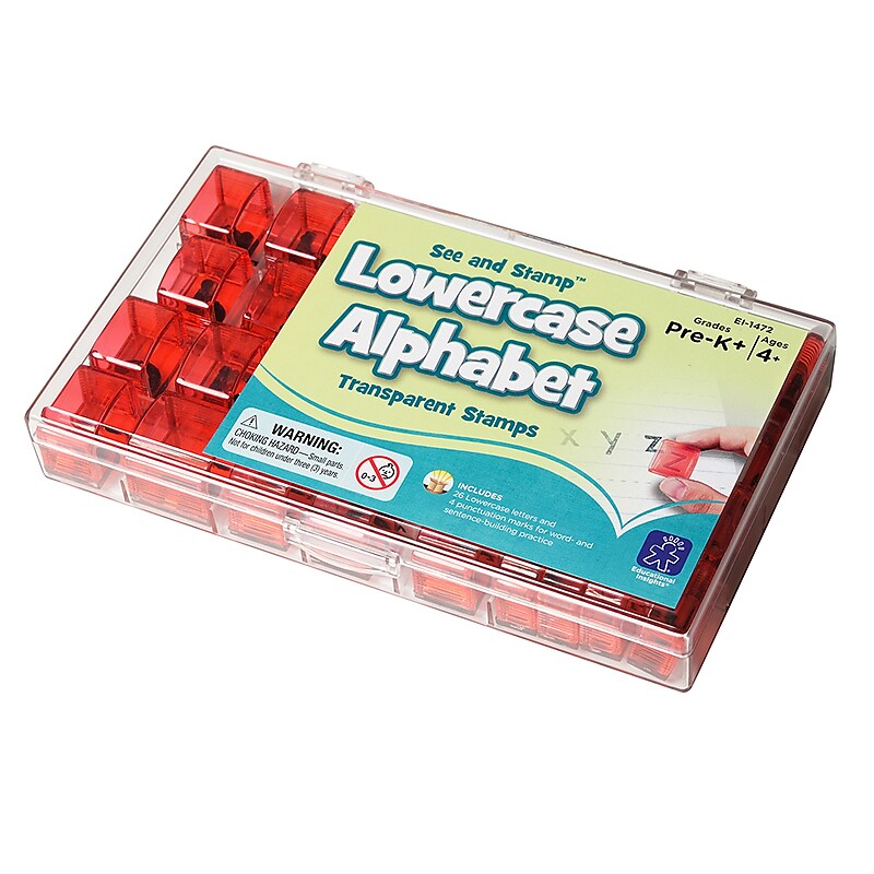 Educational Insights See and Stamp Transparent Stamps, 5/8" Lowercase Alphabet (1472) image 1