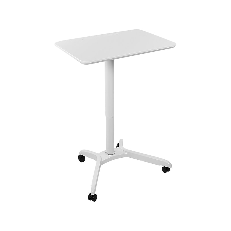 Mount-It! Metal Mobile Presentation Cart with Lockable Wheels, White (MI-7975) image 1