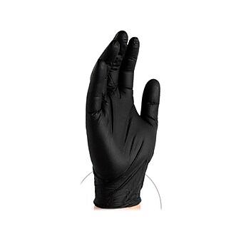 Gloveworks GPNB Nitrile Industrial Grade Gloves, Medium, Black, 100/Box, 10 Boxes/Carton (GPNB44100-CC)