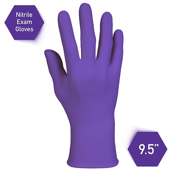 Kimberly-Clark Powder Free Nitrile Gloves, Large, Purple, 100