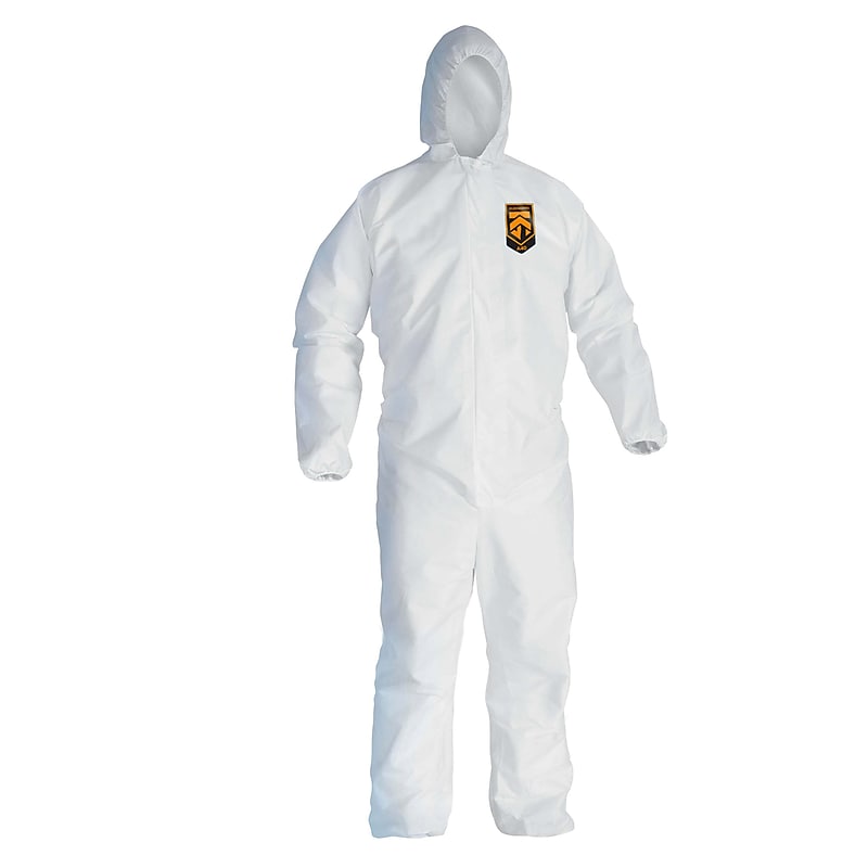 KleenGuard® A40 Liquid and Particle Protection Apparel Coveralls, Hooded, White, Extra Large, 25/CT image 1