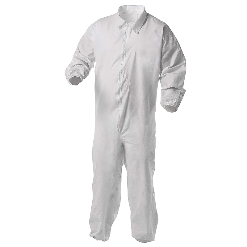 KleenGuard A35 Shell Zipper Front Coverall with Liquid/Particles Protection, White, 2XL, 25/Carton image 1