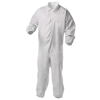 KleenGuard A35 Shell Zipper Front Coverall with Liquid/Particles Protection, White, 2XL, 25/Carton