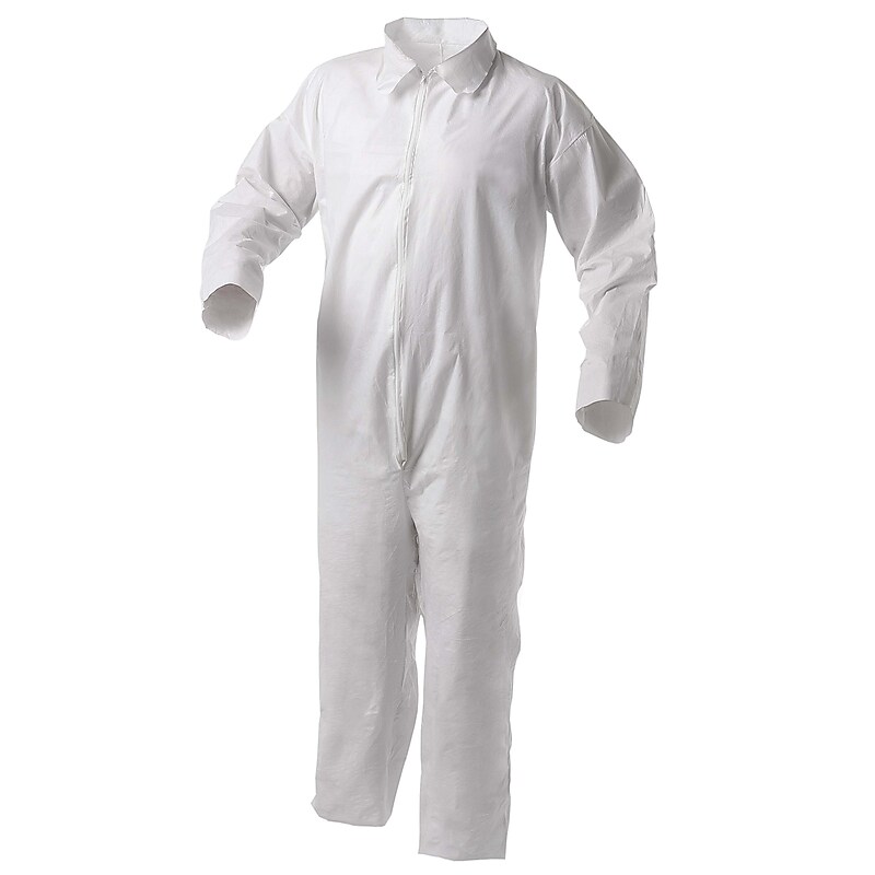 KleenGuard® A35 Shell Zipper Front Coverall With Open Wrists/Ankles, Light Duty, White, Large, 25/Ct image 1