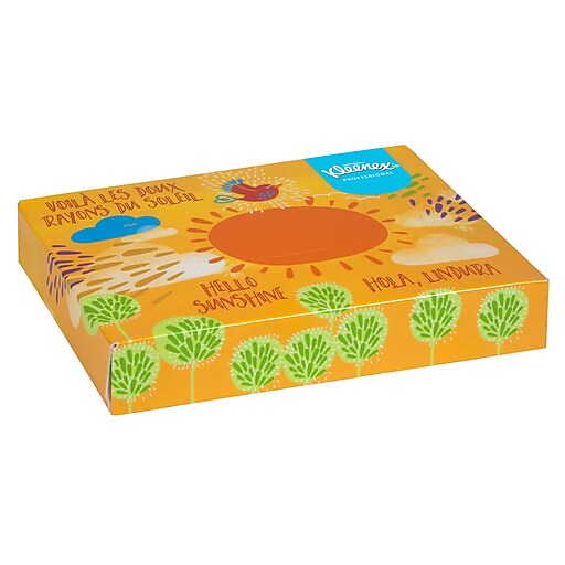Kleenex Junior Facial Tissue, Flat Box, 2Ply, 40 Sheets/Box, 80 Boxes