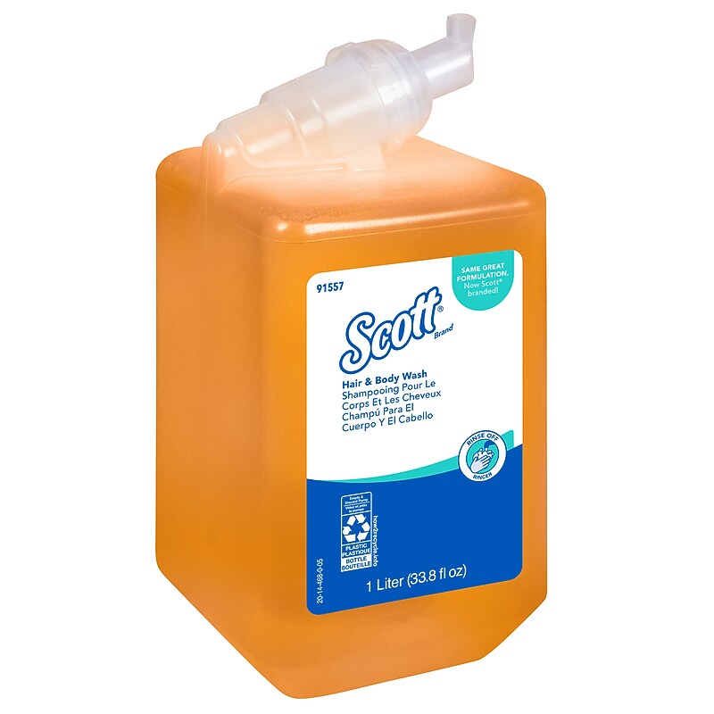 Scott Essential 1L Hair & Body Wash, Fresh Citrus Scent, 6/Carton (91557) image 1