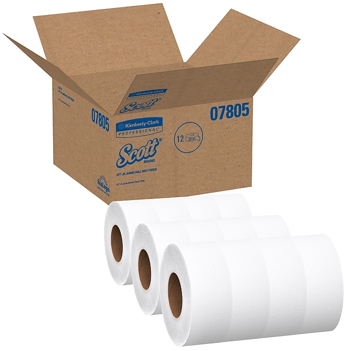Scott Essential JRT Recycled Jumbo Toilet Paper, 2-ply, White