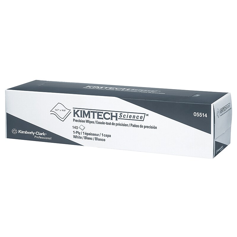 Kimtech Precision Microfiber Cleaning Wipers, 16.6" x 14.7", White, 140 Wipers/Box (05514) image 1