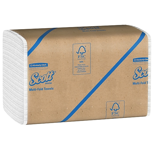 Scott Essential Recycled Multifold Paper Towels, 1-ply, 250 Sheets