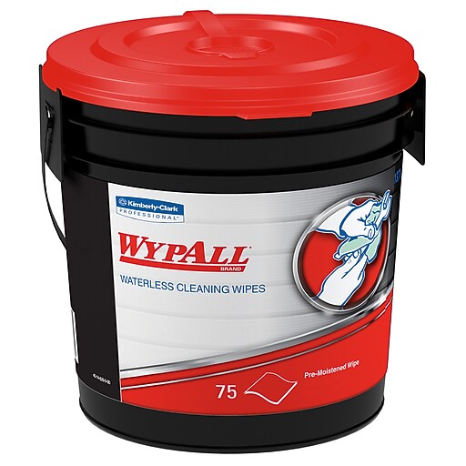 WypAll Fabric Wipers, White, 75 Wipers/Bucket, 6 Buckets/Carton (91371