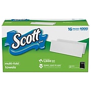 Scott Multifold Paper Towels, 1-Ply, 250 Sheets/Pack, 16 Packs/Carton (08009)