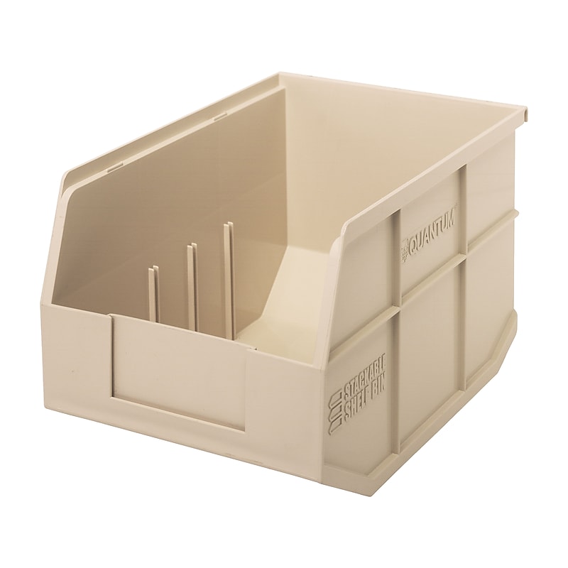 Quantum Storage Systems Open Lid Storage Bin, Ivory, 6/Carton (SSB423IVCT) image 1