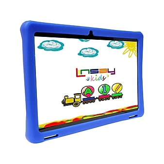 Linsay 10.1" Tablet with Case, WiFi, 2GB RAM, 32GB Storage, Android 12, Black/Blue (F10IPKIDSB)