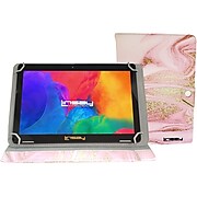 Linsay 10.1" Tablet with Case, WiFi, 2GB RAM, 32GB Storage, Android 12, Black/Pink Glaze Marble (F10IPPIGL)