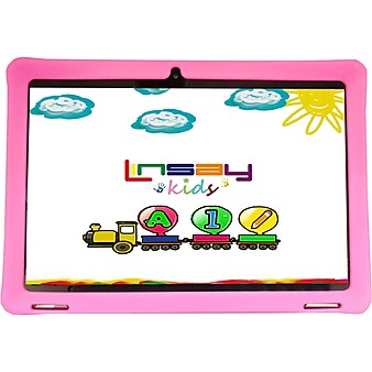Linsay 10.1" Tablet with Case, WiFi, 2GB RAM, 32GB Storage, Android 12, Black/Pink (F10IPKIDSP)