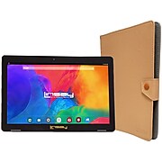 Linsay 10.1" Tablet with Case, WiFi, 2GB RAM, 32GB Storage (Android 11), Black/Light Brown (F10IPBCLBROWN)