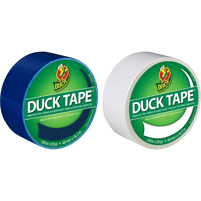 Duck Heavy Duty Duct Tapes, 1.88" x 20 Yds., Blue/White, 2 Rolls/Pack (DUCKBW-STP) image 1