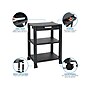 Mount-It! 3-Shelf Plastic/Poly Mobile Utility Cart with Lockable Wheels, Black (MI-7855A)~#|#~sp106467441_sc7