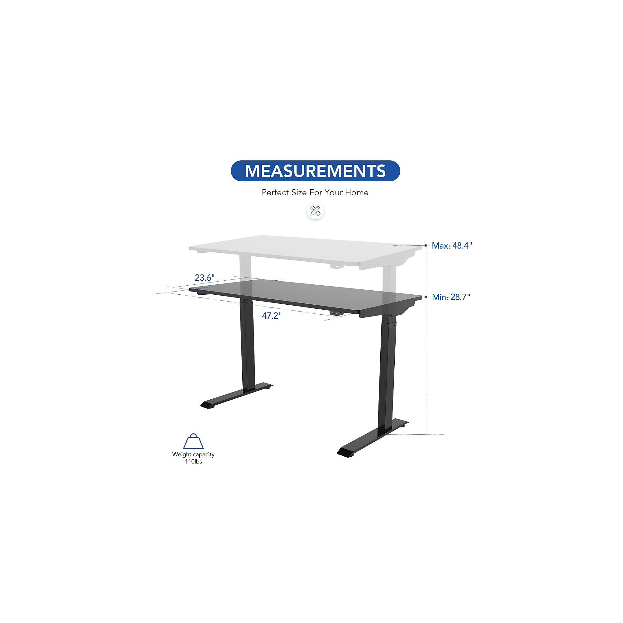 FlexiSpot 48″W Electric Rectangular Adjustable Standing Desk, Black (EC9B) Sansujyuku sansujyuku.com