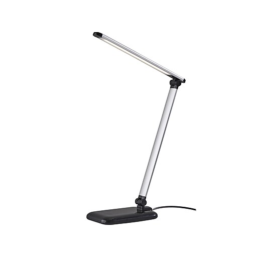 Simplee Adesso Lennox LED Desk Lamp, 25", Matte Silver/Glossy Black