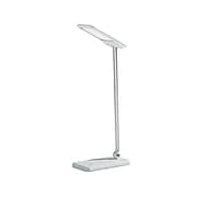 Simplee Adesso Rocco LED Desk Lamp, 17", Matte Silver/Glossy White (SL4902-02)