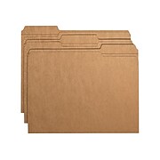 Smead File Folders, 3-Tab, Letter Size, Kraft, 100/Box (10734)