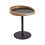 Adesso Crater 18"Dia. End Table, Matte Black/Natural Oak (WK2310-12)~#|#~sp106467754_sc7