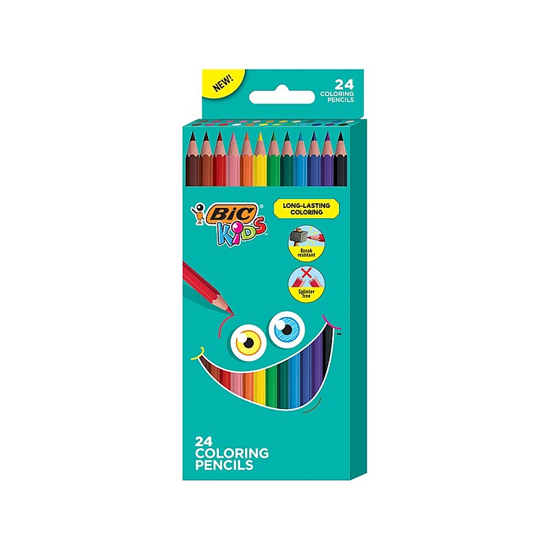 BIC Kids Colored Pencils, Assorted Colors, 24/Pack (BKCP24-AST) image 1