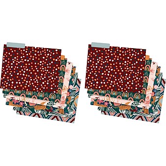 TF Publishing Boho File Folders, 1-Tab, Letter Size, Assorted Colors, 12/Pack (99-4004)