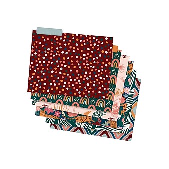 TF Publishing Boho File Folders, 1-Tab, Letter Size, Assorted Colors, 12/Pack (99-4004)