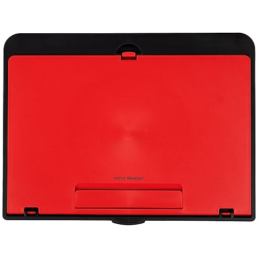 Mind Reader 15" x 11.25" Plastic Lap Desk, Black/Red (ZLAP