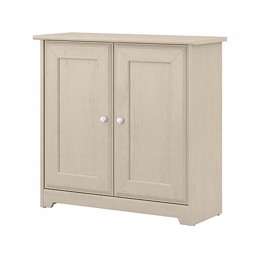 Bush Furniture Cabot 30.2" Storage with 2 Shelves, Linen White