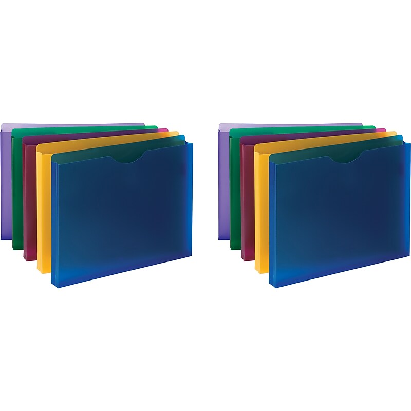 Smead Moisture Resistant File Pockets, 1" Expansion, Letter Size, Assorted Colors, 10/Pack (89610) image 1