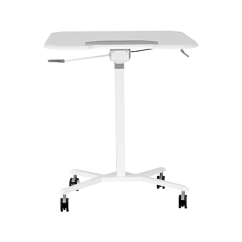 Techni Mobili Mixed Materials Mobile Presentation Cart with Lockable Wheels, White (RTA-B008-WHT) image 1