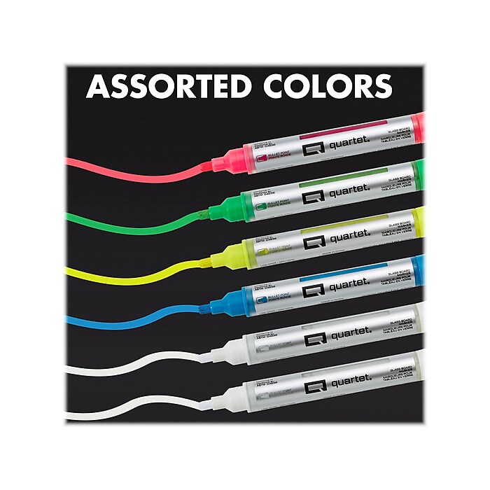 Quartet Dry Erase Markers, White/Neon Pink/Neon Green/Neon