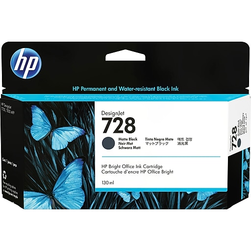 HP 728 Black Matte Standard Yield Ink Cartridge (3WX25A) | Staples