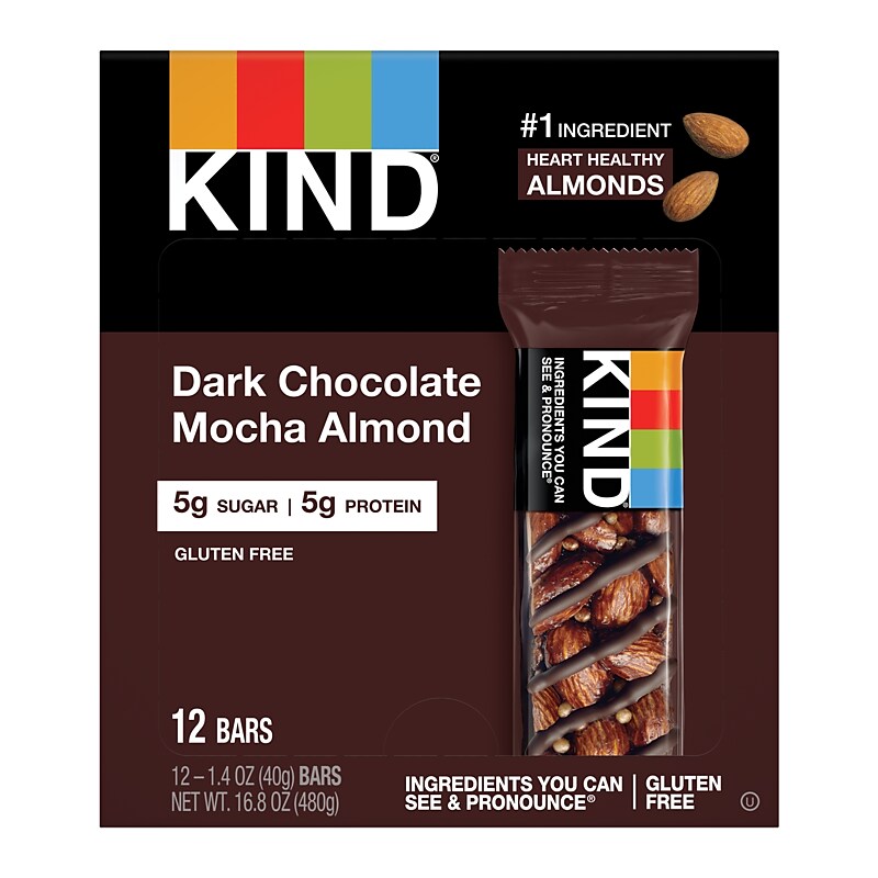 KIND Bar, Dark Chocolate Mocha Almond, 1.4 Oz., 12/Box (PHW18554) image 1