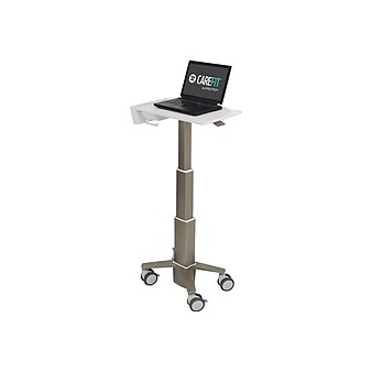 Ergotron CareFit Aluminum Mobile Presentation Cart, Warm Gray/White (C50-1100-0)