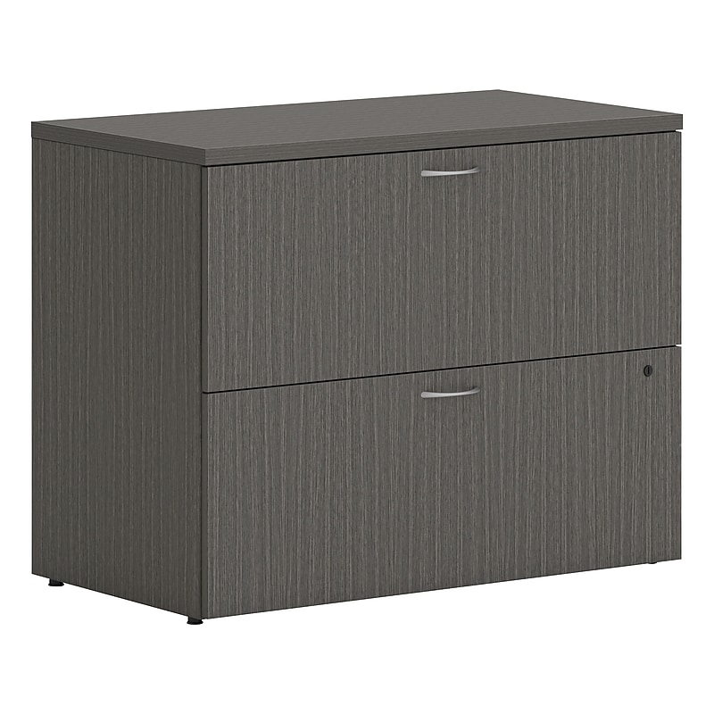 HON Mod 2-Drawer Lateral File Cabinet, Locking, Letter/Legal, Slate Teak, 36" (HONLLF3620L2LS1) image 1