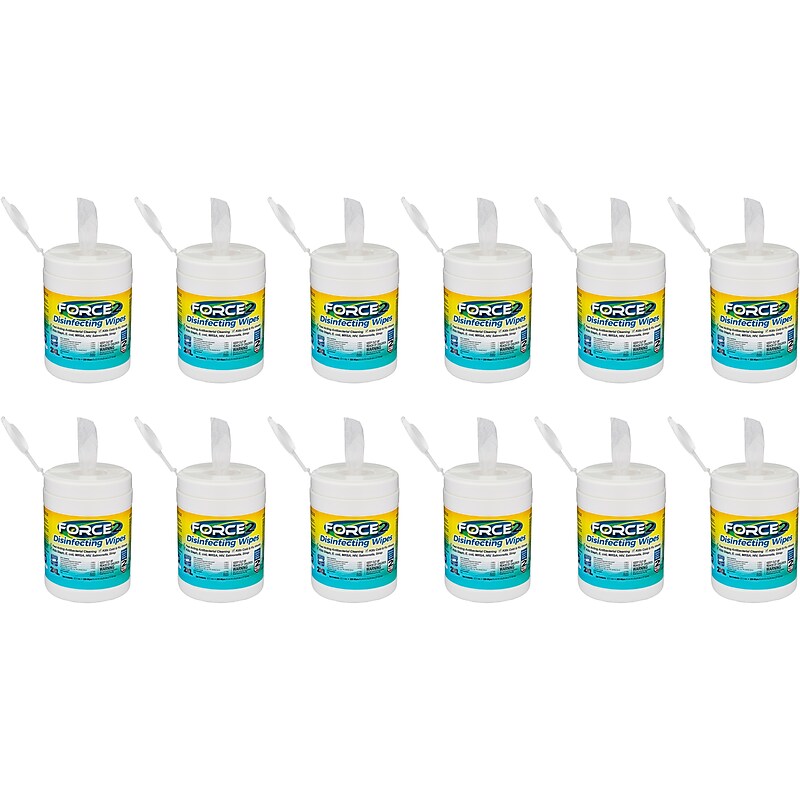 2XL Corp Force2 Disinfecting Wipes, 220 Wipes/Container, 12/Carton (MC7070) image 1