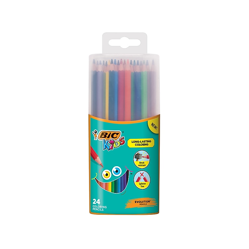 BIC Kids Evolution Colored Pencils, Assorted Colors, 24/Case (BKCPP24-AST) image 1