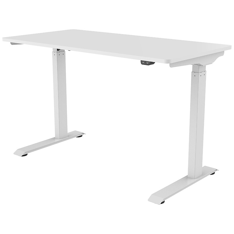 FlexiSpot 48"W Electric Adjustable Standing Desk, White (EC9W) image 1