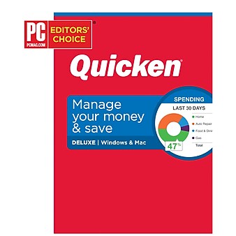 Quicken Deluxe for 1 User, Windows and Mac, DVD (170262)