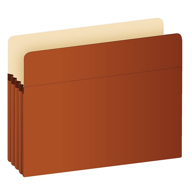 Pendaflex Smart Shield Reinforced File Pocket, 3 1/2" Expansion, Legal Size, Redrope, 10/Box (1526EAM) image 1