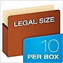 Pendaflex Smart Shield Reinforced File Pocket, 3 1/2" Expansion, Legal Size, Redrope, 10/Box (1526EAM)~#|#~sp107903349_sc7