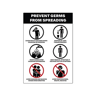Avery Safety Wall Sign, 7" x 10", White/Black, 5/Pack (83174)