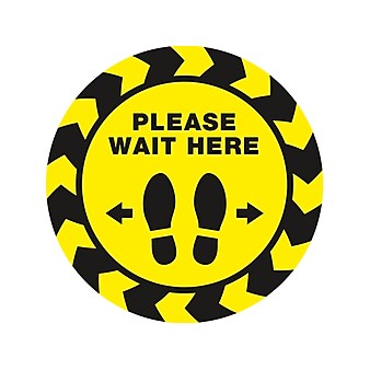 Avery Social Distance Floor Decal, 10.5" x 10.5", Yellow/Black, 5/Pack (83020)