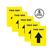Avery Directional Floor Decal, 8.5" x 11", Yellow/Black, 5/Pack (83022)