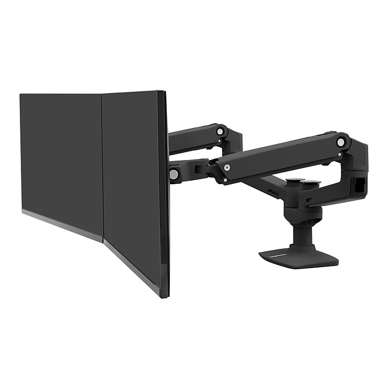 Ergotron LX Dual Side-by-Side Arm Monitor Mounting kit, Up to 27", Matte Black (45-245-224) image 1